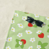 Serviette De Plage Cute fraise florale Nom personnalisé Été (En situation)