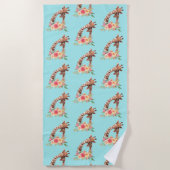 Serviette De Plage Cute Giraffe Aquarelle Maman & Bébé (Devant)