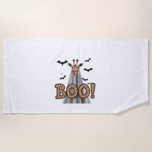 Serviette De Plage Cute Giraffe Boo Halloween Costume amusant Zoo Lov