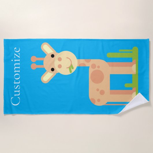 Serviette De Plage Cute Giraffe Munching Thunder_Cove (Devant)