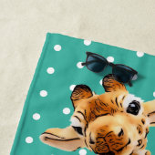 Serviette De Plage Cute Giraffe Safari Animal Jungle Nom sauvage Turq (En situation)