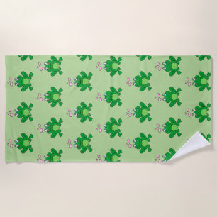 Serviette De Plage Cute grenouille amoureuse