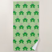 Serviette De Plage Cute grenouille amoureuse (Devant)