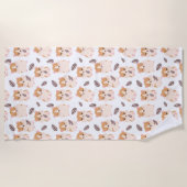 Serviette De Plage Cute Hamster Visage et Motif de semences (Devant)