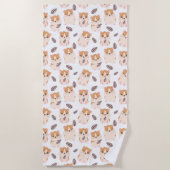 Serviette De Plage Cute Hamster Visage et Motif de semences (Devant)