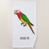 Serviette De Plage Cute happy parrot (Devant)