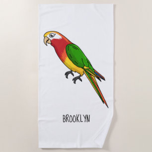 Serviette De Plage Cute happy parrot