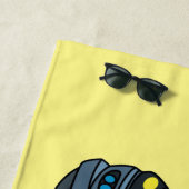 Serviette De Plage Cute happy police car cartoon illustration (En situation)