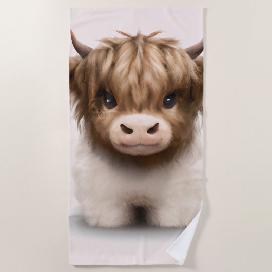 Serviette De Plage Cute Highlands Scottish Cow (Devant)