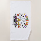 Serviette De Plage Cute I Love Fall Prevention Physique Thérapie Fant (Devant)