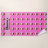 Serviette De Plage Cute Ice Cream Chocolate & Strawberry Beach Towel (Devant)