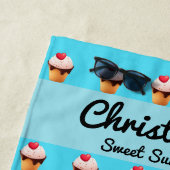 Serviette De Plage Cute Ice Cream Heart Beach Towel (En situation)