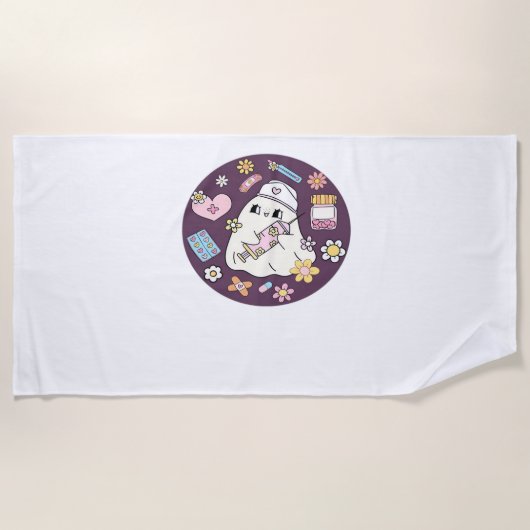 Serviette De Plage Cute Infirmière Halloween T-Shirt surdimensionné (Devant)