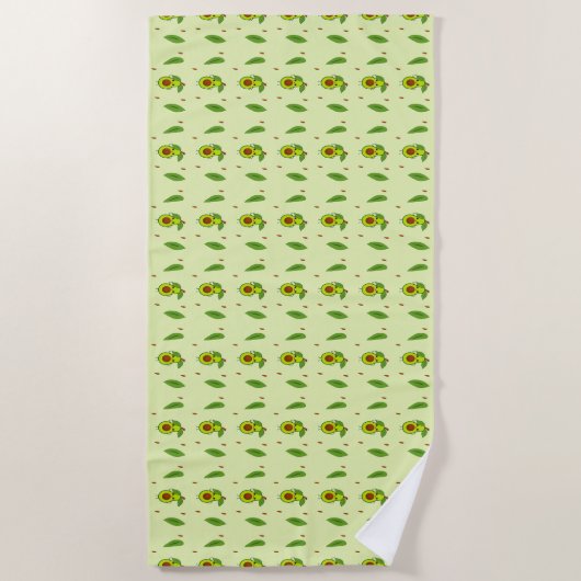 Serviette De Plage Cute kawaii avocado (Devant)