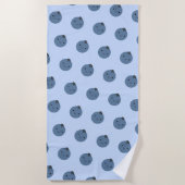 Serviette De Plage Cute Kawaii Blueberry Motif (Devant)