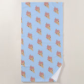 Serviette De Plage Cute Kawaii Ice Cream Cone Motif (Devant)