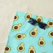 Serviette De Plage Cute Kawaii Smiling Avocado Motif Personnalisé (En situation)