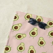 Serviette De Plage Cute Kawaii Smiling Motif Avocado (En situation)