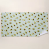 Serviette De Plage Cute Kawaii Smiling Motif Avocado (Devant)