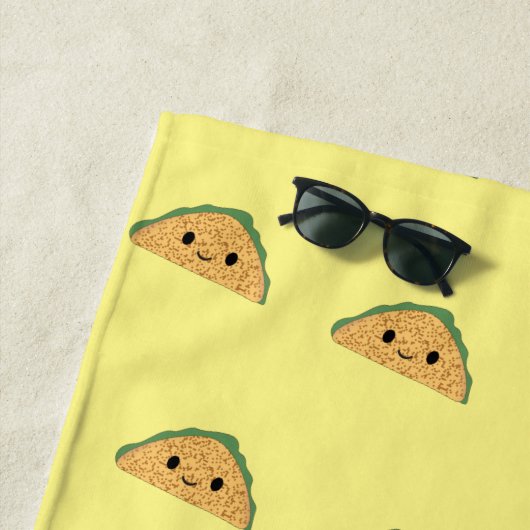Serviette De Plage Cute Kawaii Taco Motif (En situation)