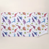 Serviette De Plage Cute Kid Dinosaur Motif, Child Dino (Devant)