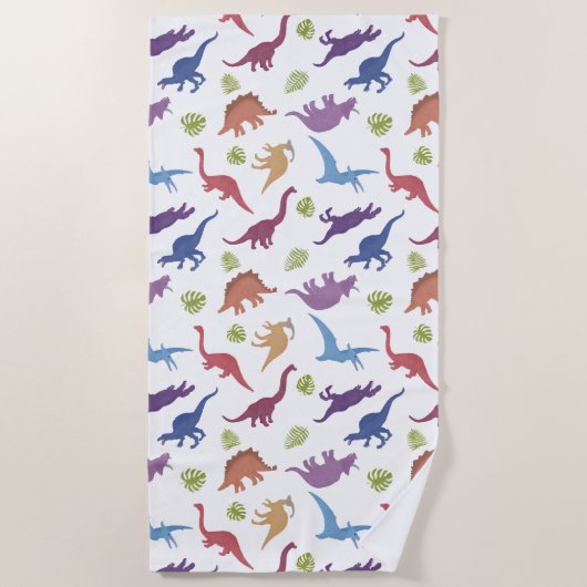 Serviette De Plage Cute Kid Dinosaur Motif, Child Dino (Devant)