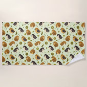 Serviette De Plage Cute Kiwi Birds Motif (Devant)