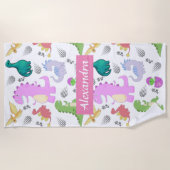 Serviette De Plage Cute Little Dino Toddler (Devant)