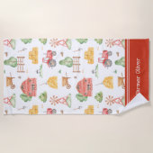 Serviette De Plage Cute Little Kids Farmer Motif avec prénom (Devant)