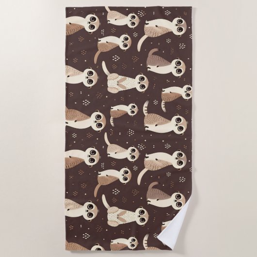 Serviette De Plage Cute Meerkat Motif (Devant)