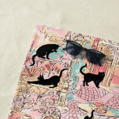 Serviette De Plage Cute Moderne Aquarelle Paris Café Chat Personnalis (En situation)