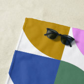 Serviette De Plage Cute moderne formes géométriques Bleu Personnalisé (En situation)