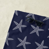 Serviette De Plage Cute Navy Blue Starfish Custom Beach Towne (En situation)