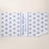 Serviette De Plage Cute Navy Blue Starfish Custom Beach Towne (Devant)