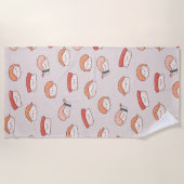 Serviette De Plage Cute Nigiri Sushi Motif sans couture (Devant)