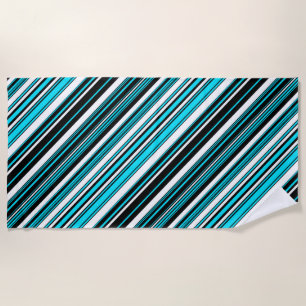 Serviette De Plage Cute noir blanc rayures aqua Coque-Mate iPhone cas