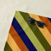 Serviette De Plage Cute Olive Sage Marine Stripes Plage Serviette (En situation)