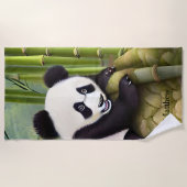 Serviette De Plage Cute Panda Ours Enfants Monogramme (Devant)