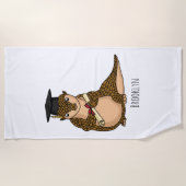 Serviette De Plage Cute pangolin graduating cartoon (Devant)