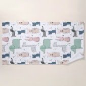 Serviette De Plage Cute Pastel Baby Motif animal (Devant)