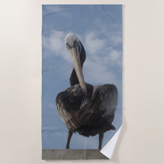 Serviette De Plage Cute Pelican du Pérou Beach Towel (Devant)
