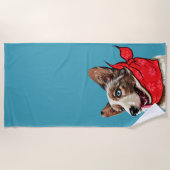 Serviette De Plage Cute Pembroke Welsh Corgi (Devant)