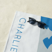 Serviette De Plage Cute Père Noël & Reindeer nom personnalisé serviet (En situation)