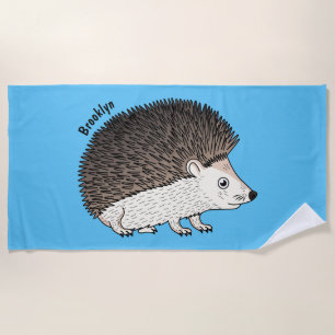 Serviette De Plage Cute prickly hedgehog cartoon