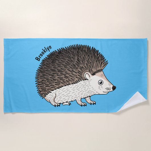 Serviette De Plage Cute prickly hedgehog cartoon (Devant)