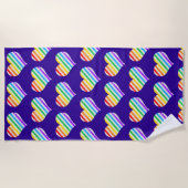 Serviette De Plage Cute Rainbow Heart Purple Pride (Devant)