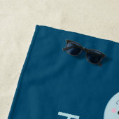 Serviette De Plage Cute Rainbow Narwhal Nom personnalisé Enfants (En situation)