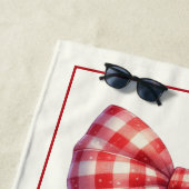 Serviette De Plage Cute Red and Cream Gingham Bows (En situation)