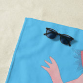 Serviette De Plage Cute rose heureux axolotl personnalisé (En situation)