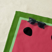 Serviette De Plage Cute rose pastèque Graines Plage personnalisée (En situation)